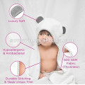 100% Organic Bamboo Hooded Baby Towel & Washcloth Set | Extra Large Hooded Bath Towel With Gray Panda Ears For Babies Newborn